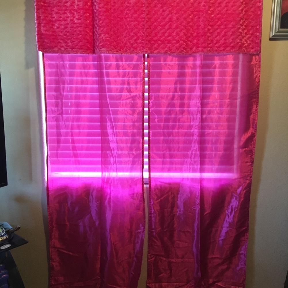 Pink curtains